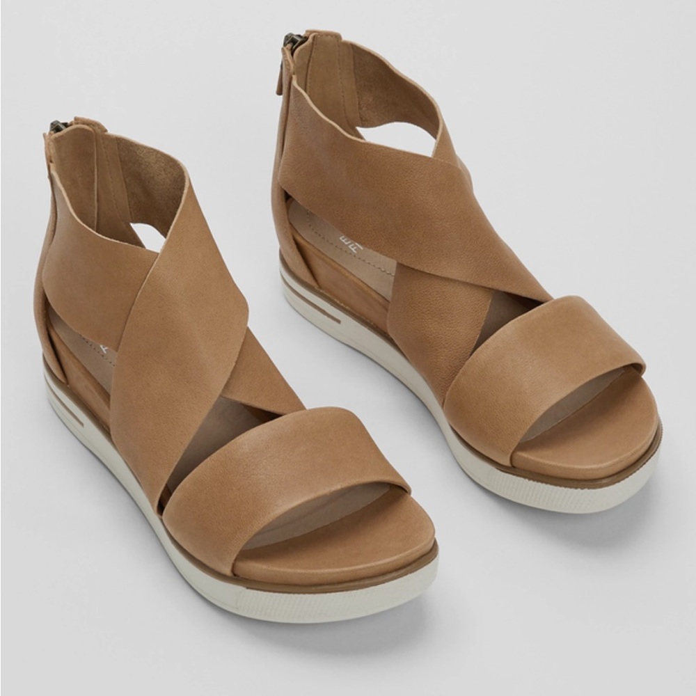 Eileen Fisher Sport Tumbled Leather Sneaker Sandal Honey